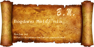 Bogdanu Melánia névjegykártya